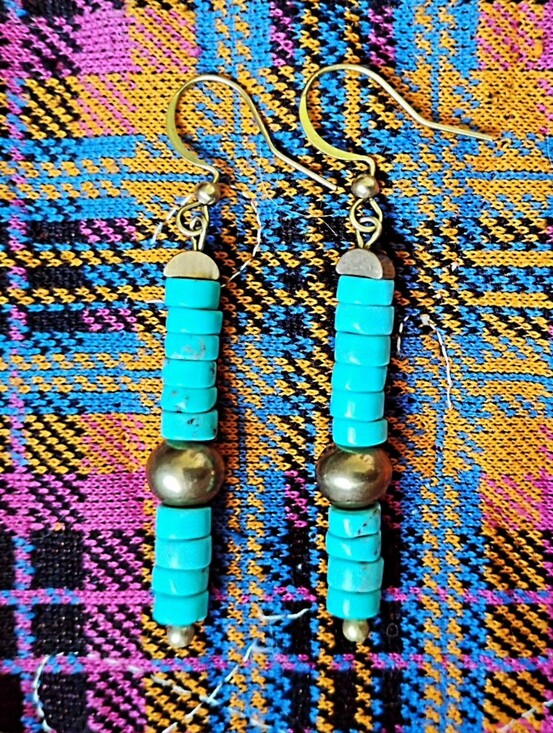 Handmade Jewelry - Classic Turquoise Heishi Handmade Earrings